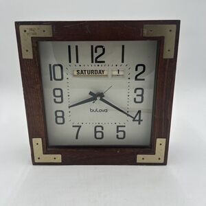 Vintage Bulova Model 1200 Cathedral Wood Electric Mantle Clock Untested Made NY